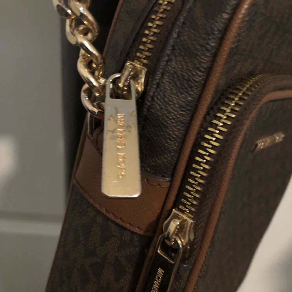 Michael Kors Jet Set Travel Brown Signature LogoCrossbody Bag - Picture 6 of 6